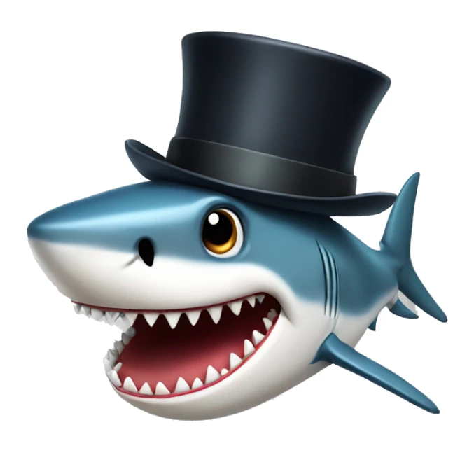 Shark with a top hat sticker
