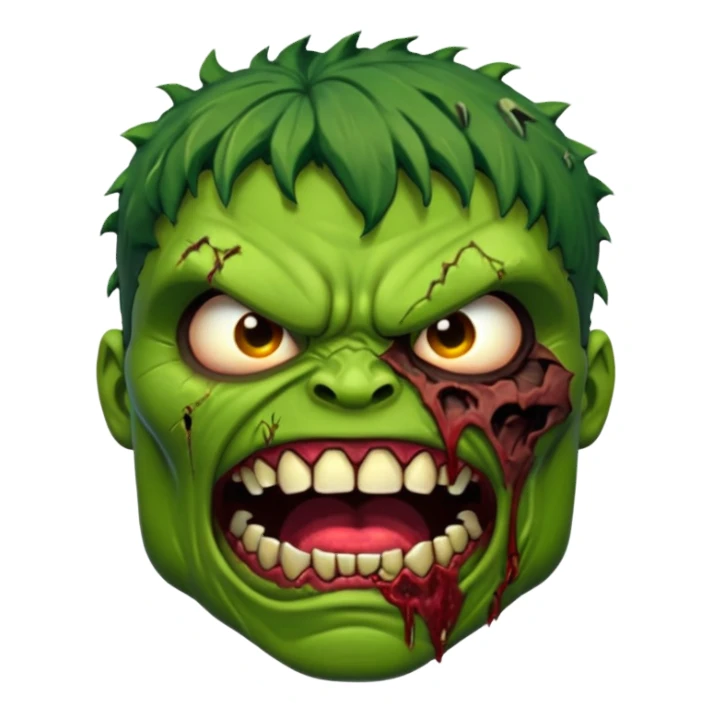 Zombie hulk face  sticker