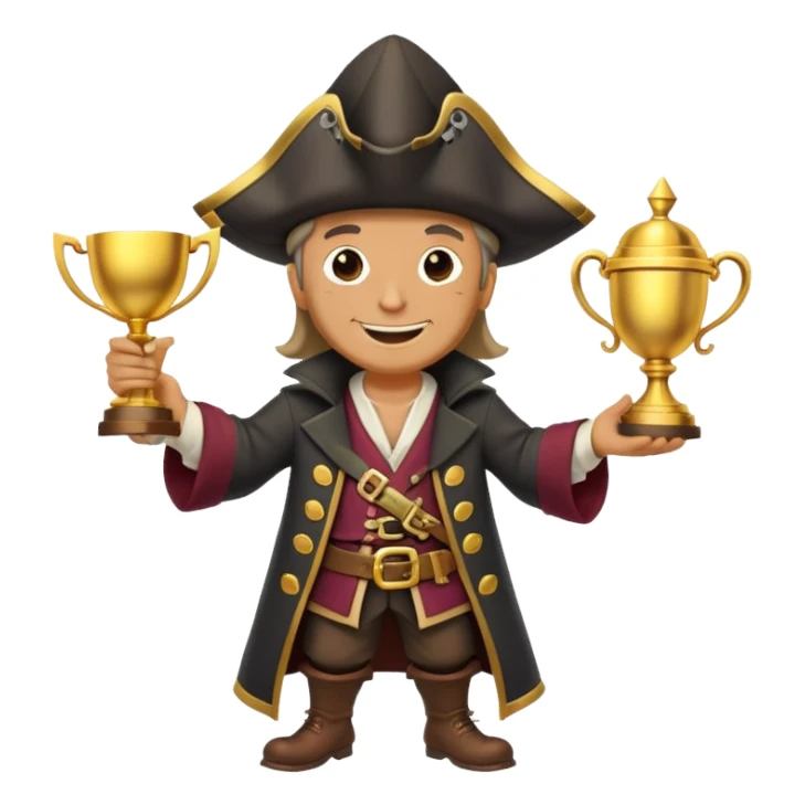 pirate wizard winning a trophy sticker