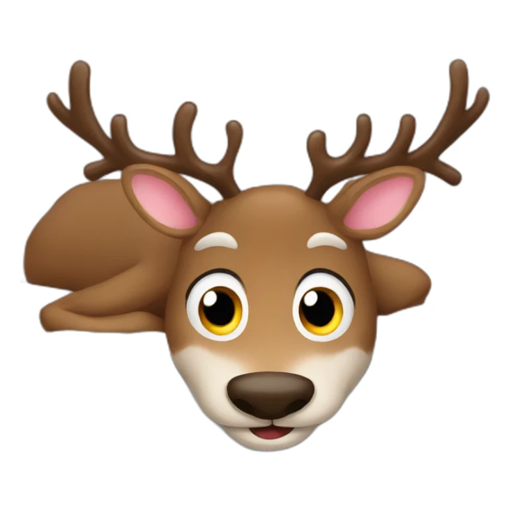 Santa reindeer under the bed  sticker