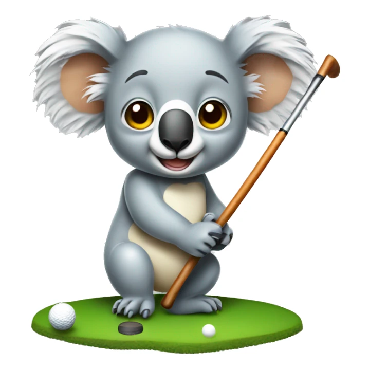 Koala golfing  sticker