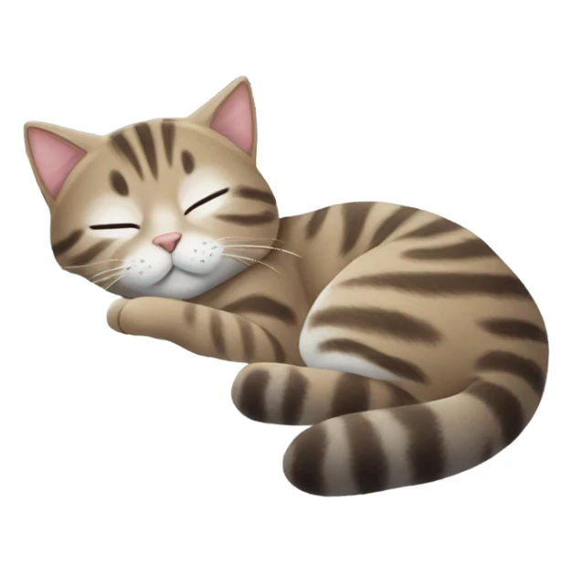 Tabby Cat sleeping in the snow sticker