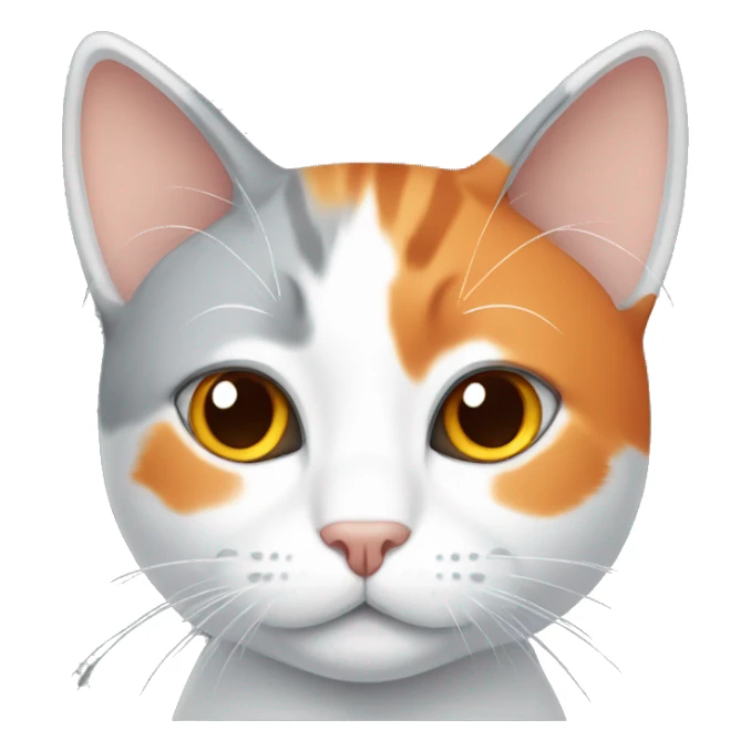 grey,orange white cat sticker