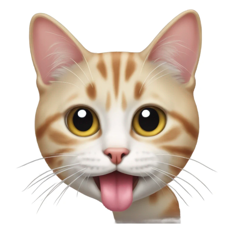 Cat with really really long tongue   sticker