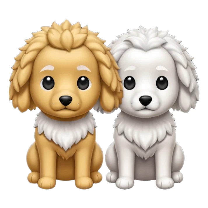 Dos caniches,uno blanco y el otro negro sticker