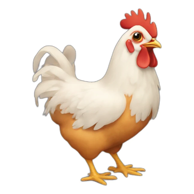 Chicken with chickens for feet sticker