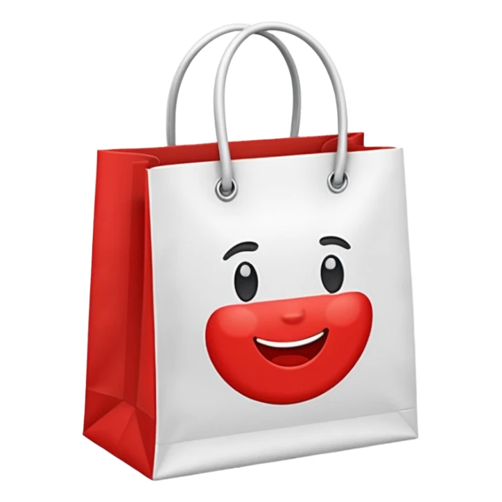 Bata store bag white and red sticker