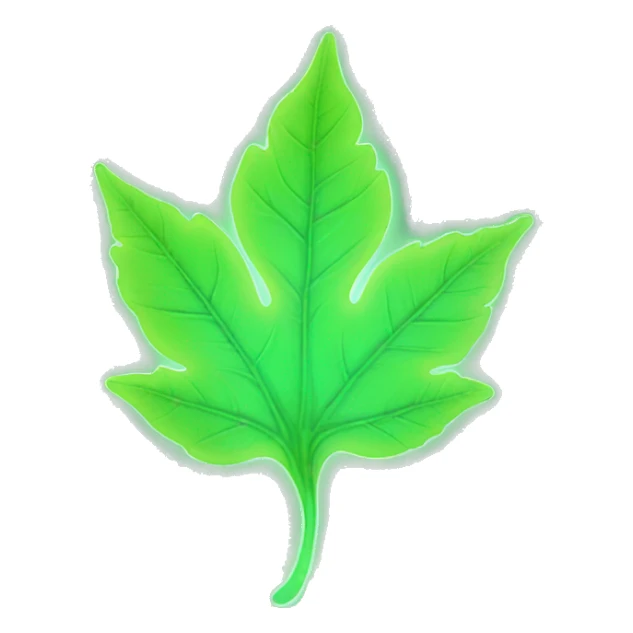 Leaf glowing neon sticker