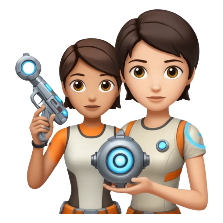 Chell portal gun wheatley sticker
