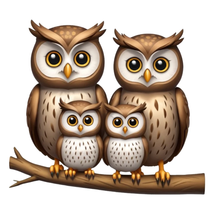 Three Owl Families sticker