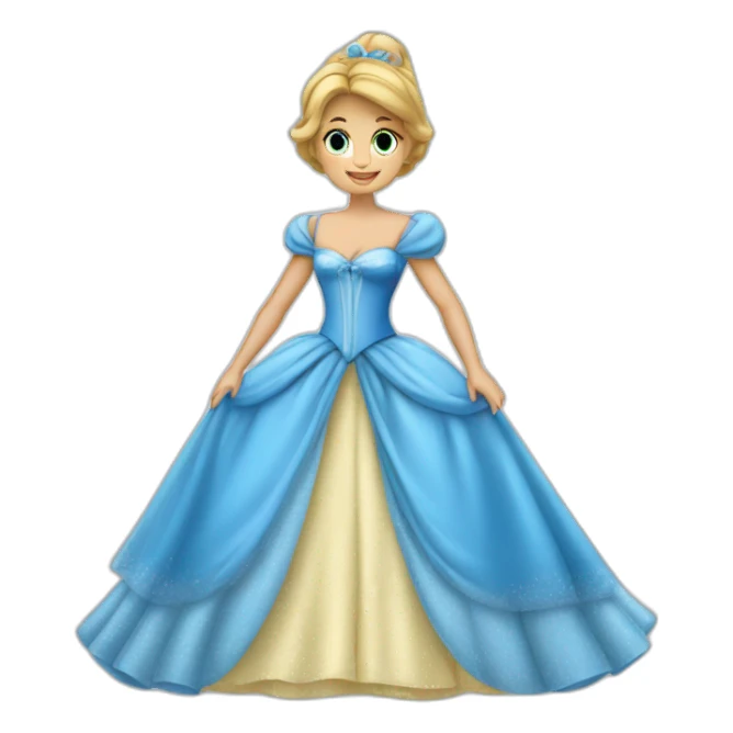Cendrillon avec une robe bleu de bal  sticker