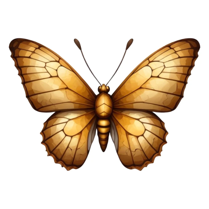 crackled dead butterfly sticker