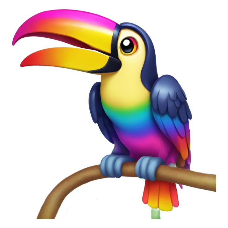 Lisa Frank rainbow toucan  sticker