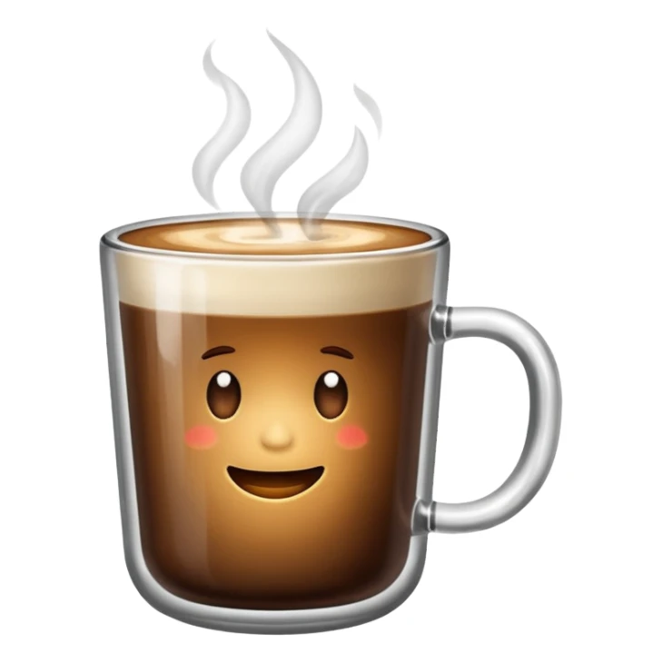 hot coffee in glass sticker