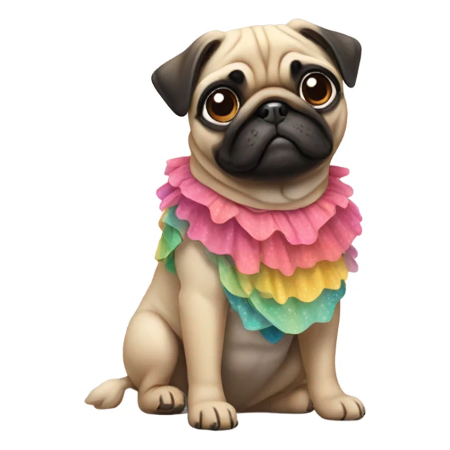 Pug with dress sticker
