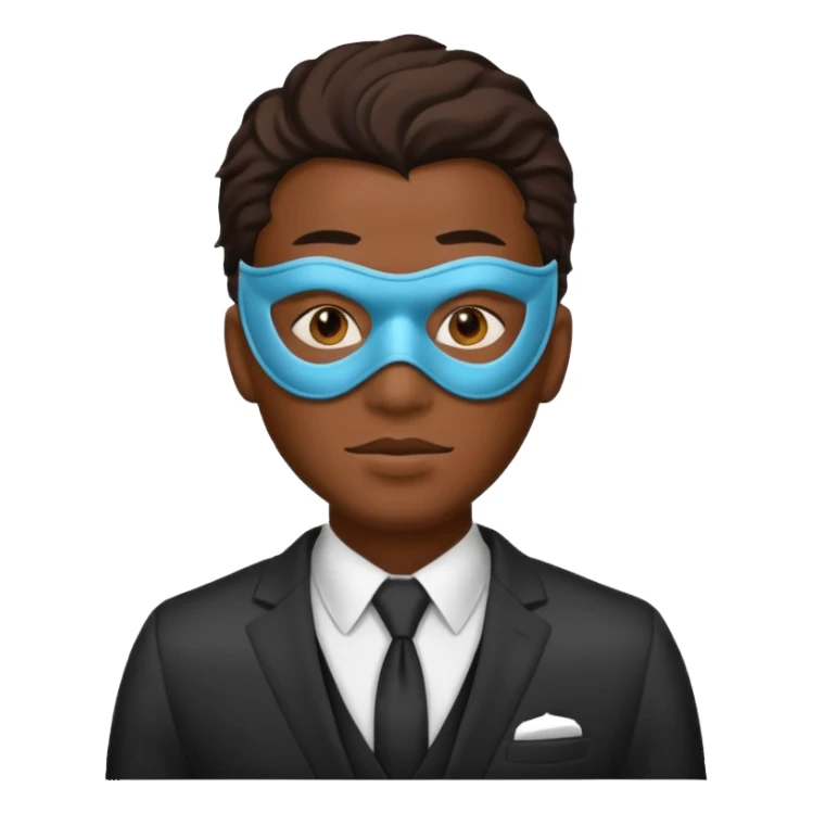 black man in suit and mask sticker