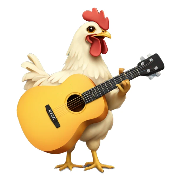Chicken playing guitar sticker