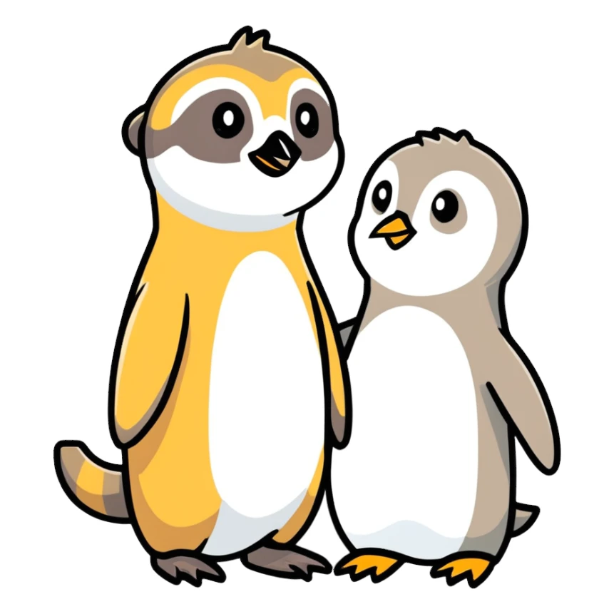 Erdmännchen und Pinguin sticker