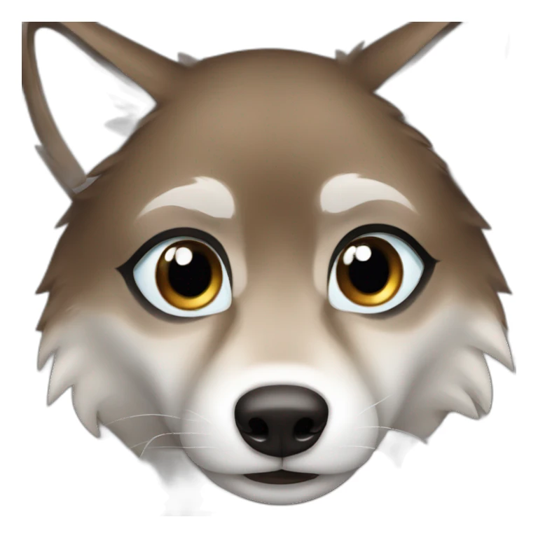 Brown female wolf blue eyes  sticker