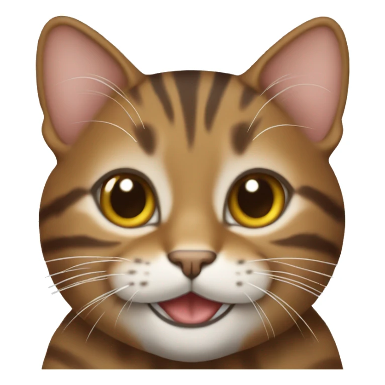 Realistic brown tabby cat smiling sticker