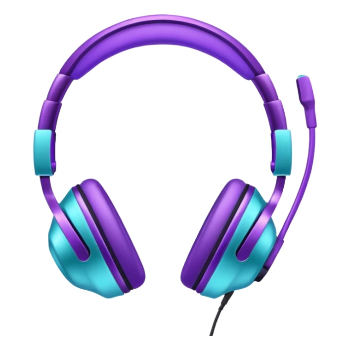 Glitter Purple and Cian headset sticker