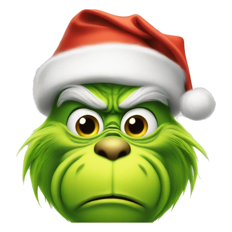 Grinch wearing Santa hat sticker