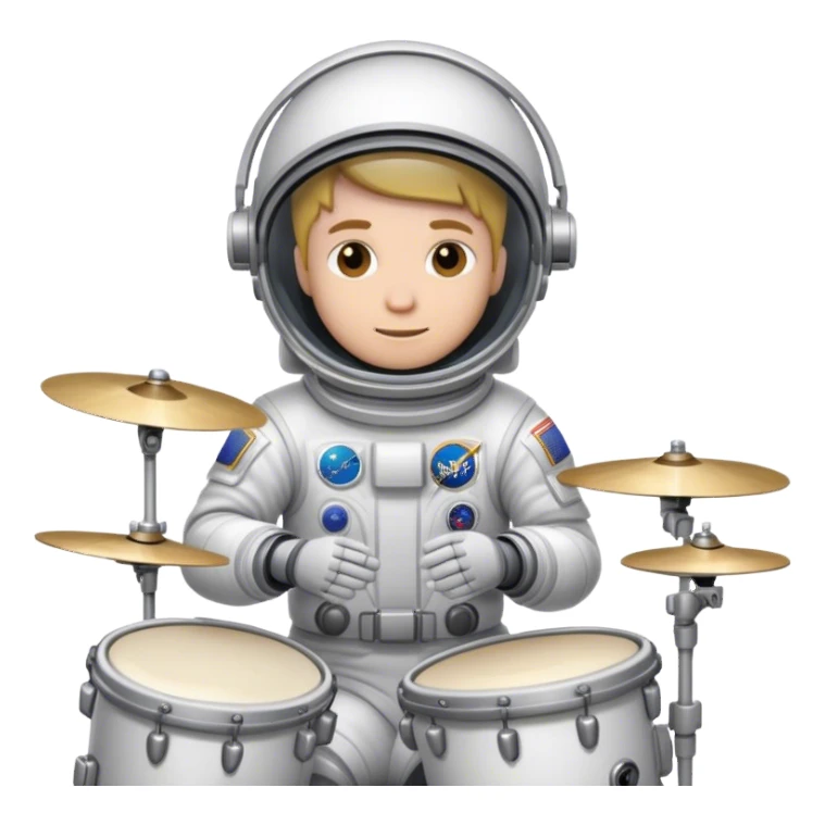 an astronaut playing the drums sticker