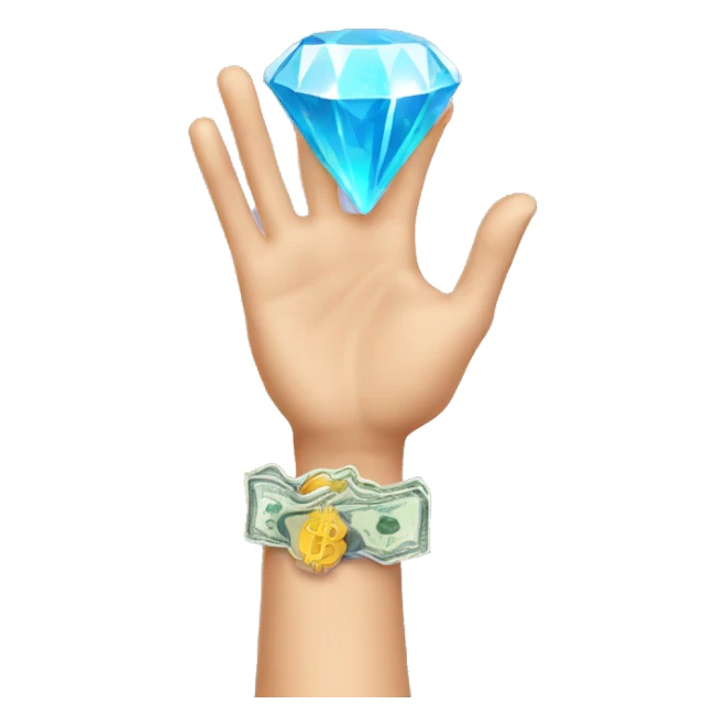 diamond hands with bitcoin sticker