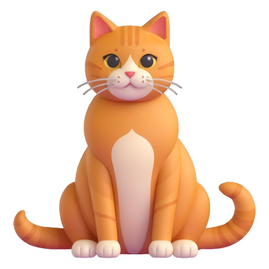 full body ginger cat in sitting position sticker