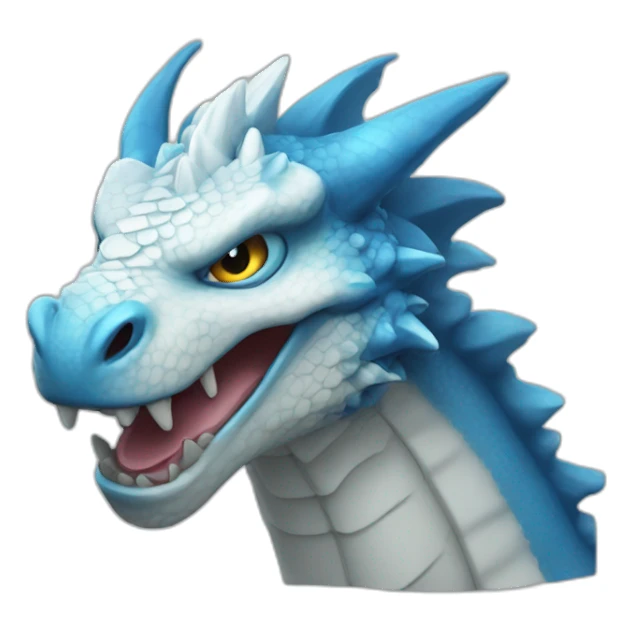 Drangon blanc et bleu sticker
