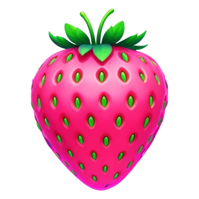 neon cyberpunk style strawbarry sticker