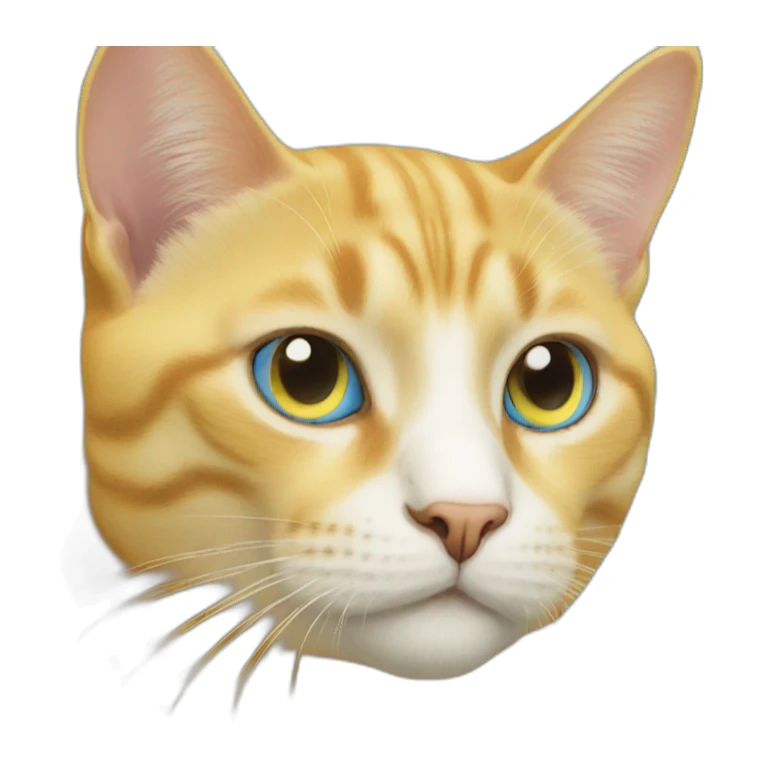 yellow cat,sky blue color eye sticker