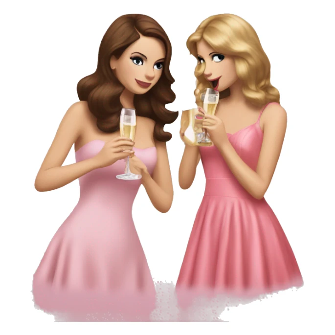 Lana del Rey & Taylor Swift drinking champagne pink dress sticker