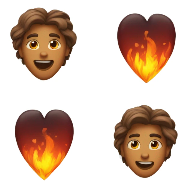 Heart fire sticker