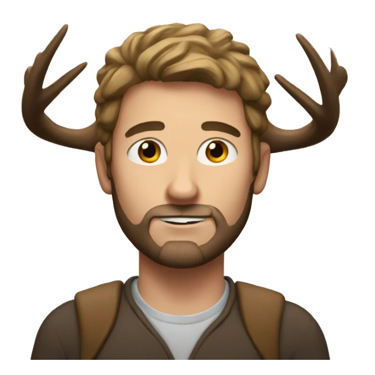 White male with moose antlers sticker