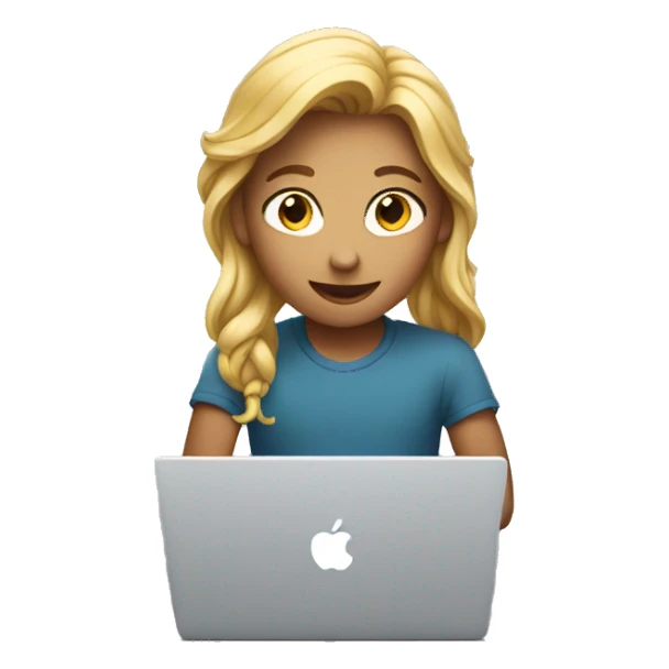 teenager sitting behind glowing macbook sticker