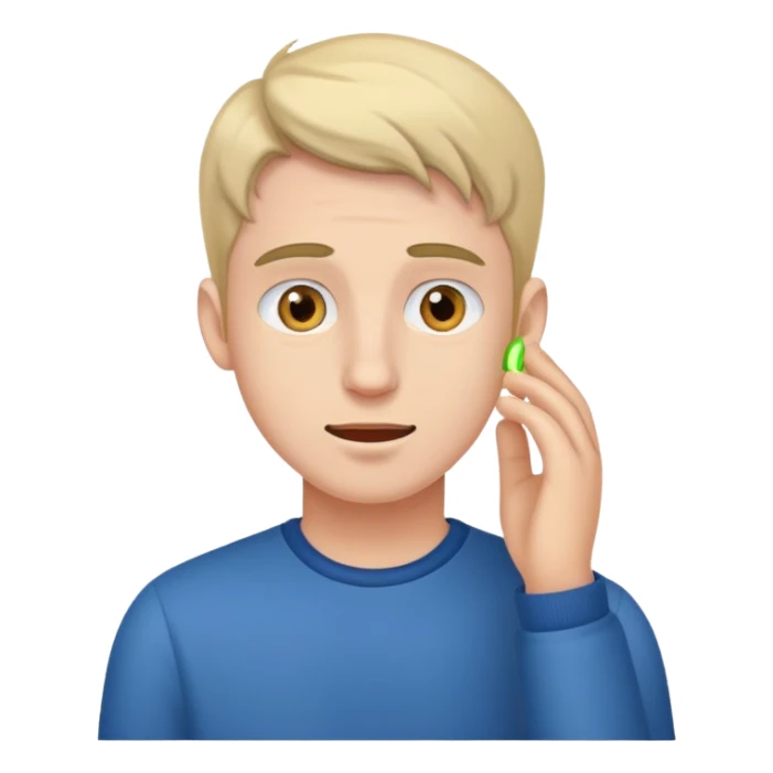 young man hearing impairment sticker