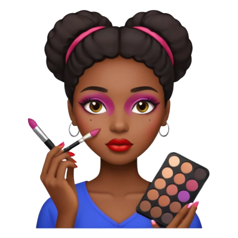 Hyper Realistic black girl doing make up sticker