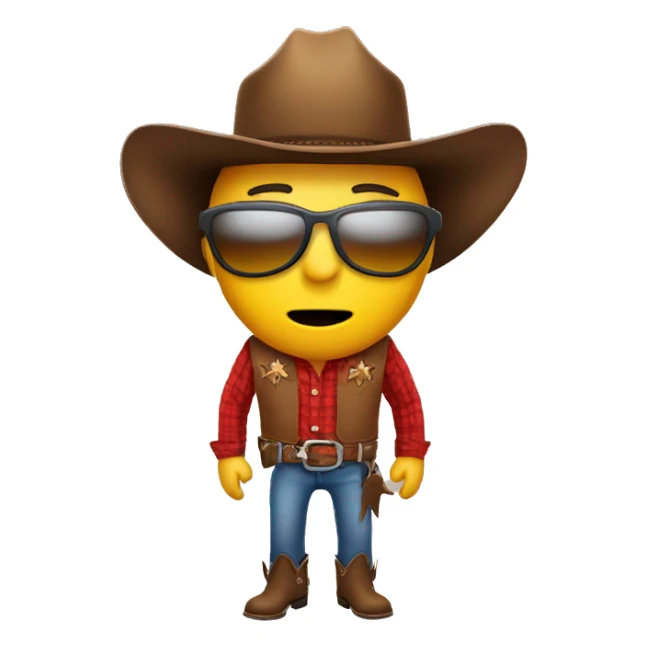 Cowboy sunglasses broken heart sticker