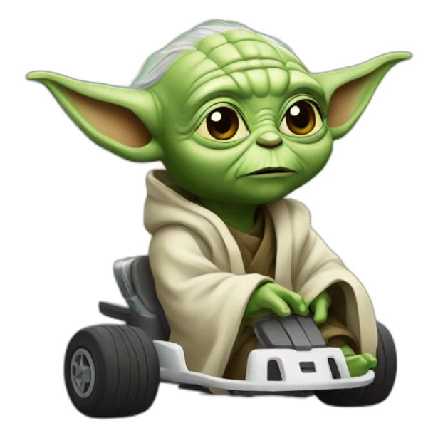 Yoda dans un kart sticker