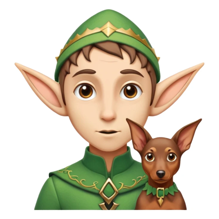 weird Dobie looking elf sticker