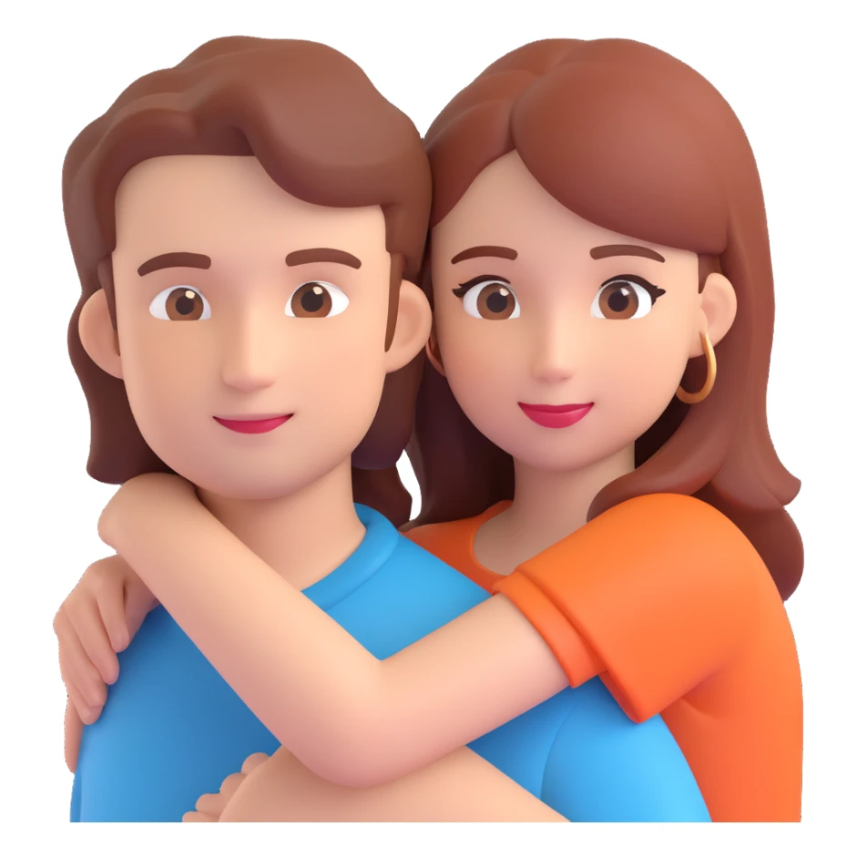 couple posing, close up pose, living room background sticker