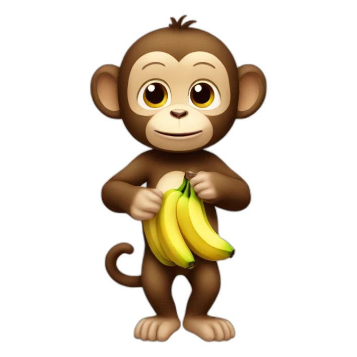cute monkey with bananas sticker