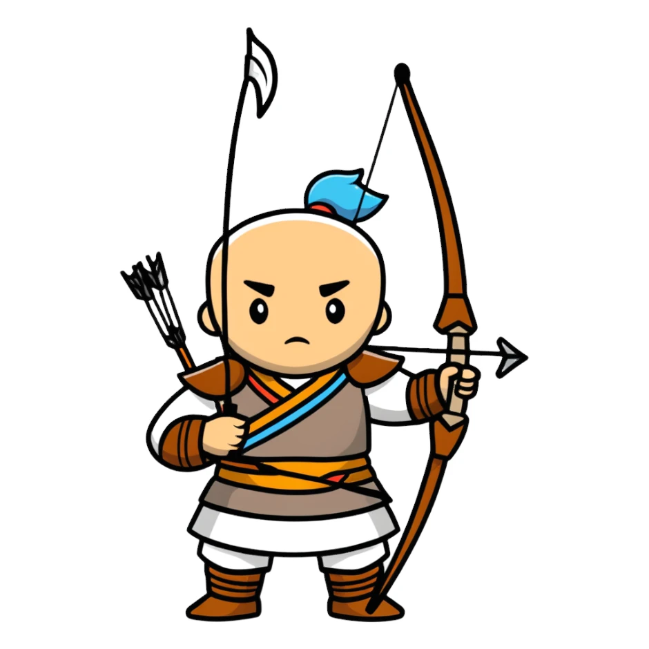 traditional Mongolian warrior bow and arrow sticker