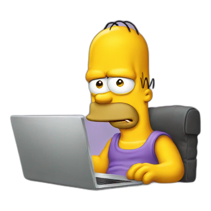 Simpson with a laptop sticker