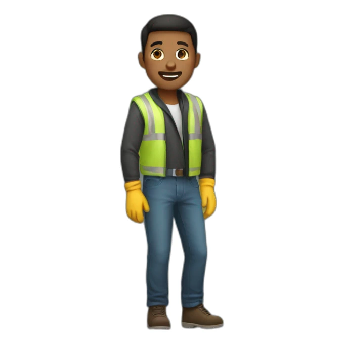 man wearing gloves full body sticker