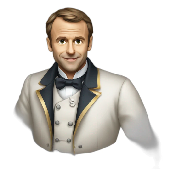 Emanuel Macron Buvant du jus blanc sticker