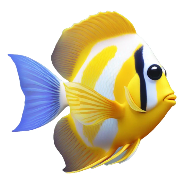angel fish- front side, smiling,no background sticker