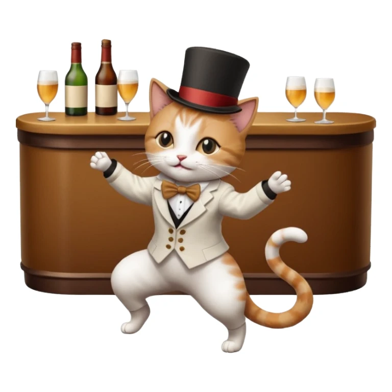 A cat dancing on the floor in a bar sticker