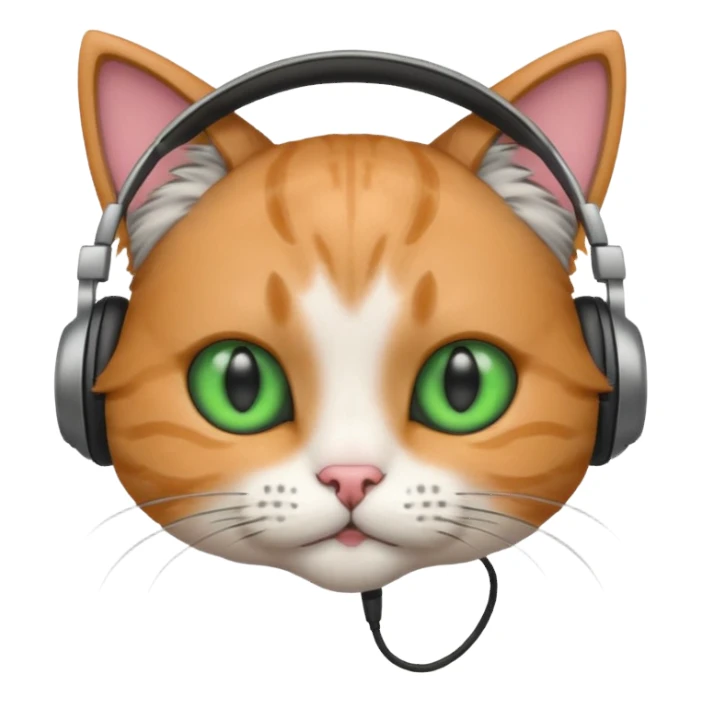 Kulaklıklı kedi sticker